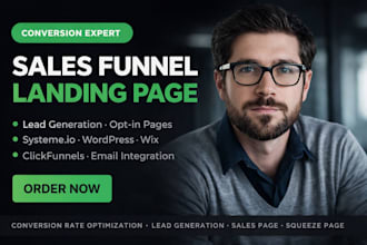 funnel design landing page for sales funnel systeme io clickfunnel ghl funnel