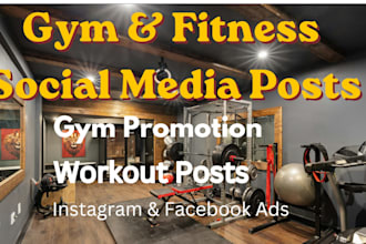 create gym fitness instagram posts and facebook ads