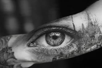 make black and white lady tattoo logo