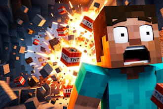 make professional minecraft youtube thumbnail for you