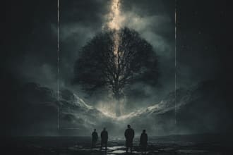 design dark and eerie album covers for metalcore, nu metal