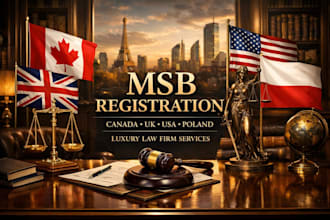 register your money service business msb in canada, UK, USA and poland