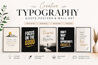 design creative typography quote posters and wall art