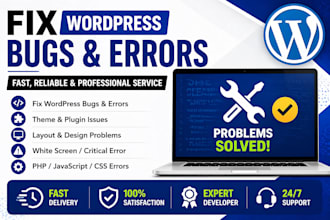 fix wordpress bugs, errors, white screen and critical issues