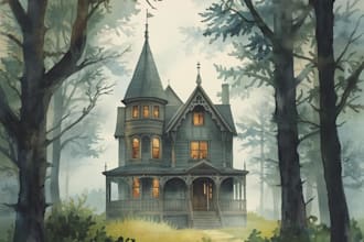 do handmade watercolor painting of house