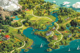 illustrate a creative vector map
