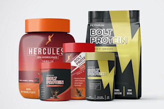 design a supplement label design with product packaging design