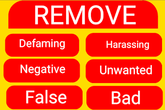 help you in removing negative links, false bad news articles, defamatory google