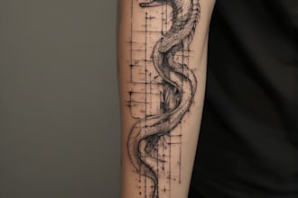 design a linear minimalist tattoo design