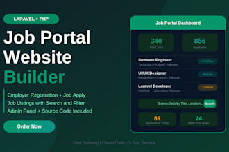 build a job portal website with admin panel