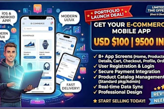 build a full ecommerce mobile app with admin panel