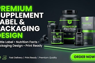 do premium supplement packaging label design health fitness supplement labels