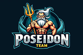 design awesome poseidon logo with express delivery