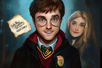 draw you a beautiful harry potter disney portrait