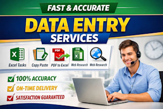 ill do accurate data entry excel work copy paste typing and web research