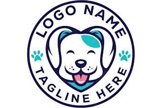 design cute dog, animal, and pet logo
