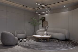 design modern house interior and exterior with 3d rendering