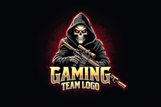 design outstanding skull sniper logo with express delivery