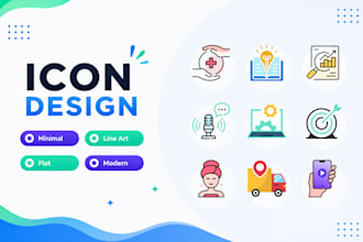 design custom icon for website app and ui