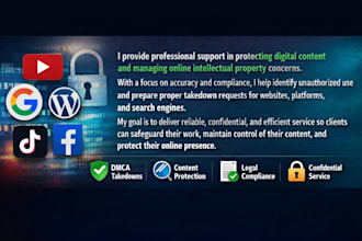 send dmca takedown notice expert, copyright infringing, leaked, pirated, stolen