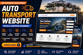 create auto transport website for vehicle shipping business with booking and CRM