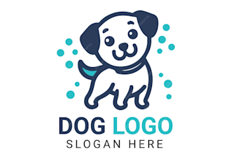 create a cute and unique dog logo design for your brand