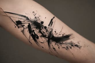 custom an abstract black tattoo design