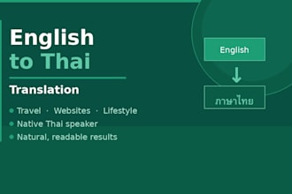 translate english to thai for travel, websites, and lifestyle content