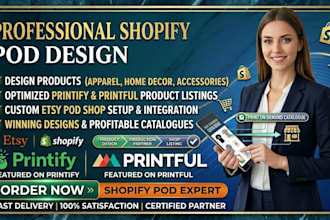 design shopify print on demand printify printiful products listing etsy pod