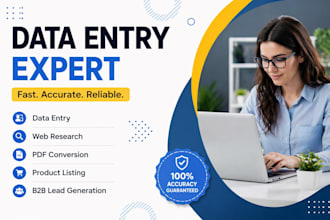 do data entry, b2b lead gen and product listing