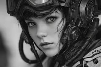 make stunning sci fi portrait art