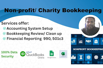 do nonprofit bookkeeping setup, cleanup and review