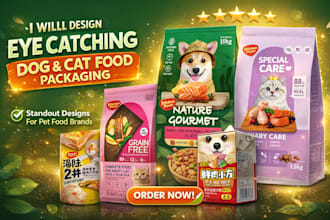 create dog and cat food packaging that sells