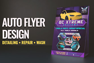 design professional automotive car flyer for detailing repair and car wash