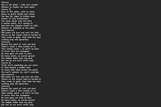 write complete vocal ready song packages for artists
