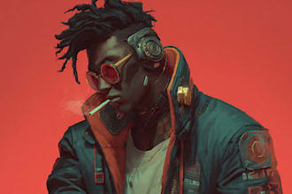 design cyberpunk character, original character design