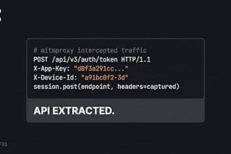reverse engineer app apis and build python automation