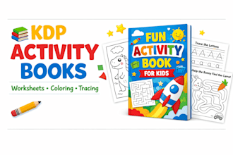 design custom KDP activity book interiors and children worksheets