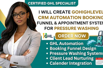 create gohighlevel CRM automation booking funnel appointment 4 pressure washing