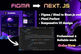 convert figma design to responsive nextjs with tailwind CSS