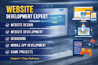 develop, design and debug websites, web apps mobile apps and game projects
