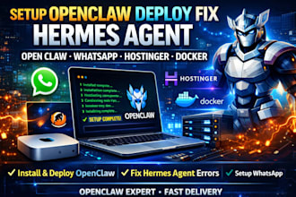 setup openclaw deploy fix hermes agent open claw whatsapp hostinger docker vps