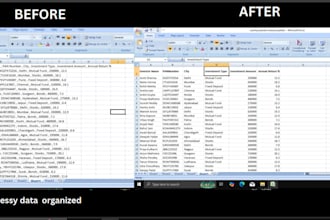 clean, format, split excel data