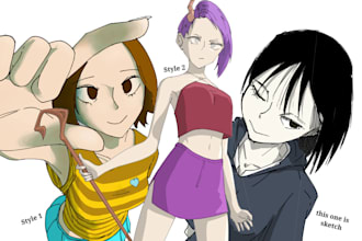 draw full body anime styled illustrations