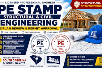 draw review pe stamp in south carolina south dakota as licensed engineer