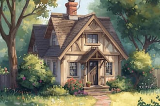 paint watercolor house portrait