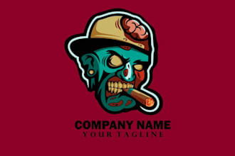 create awesome marijuana vintage skull tattoo mascot logo design with 1 day deli