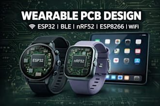 design iot pcb with esp32 wifi ble, nrf52, esp8266 for smart devices