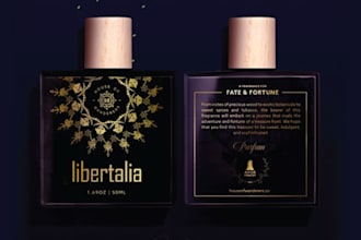 design a perfume logo and packaging label design