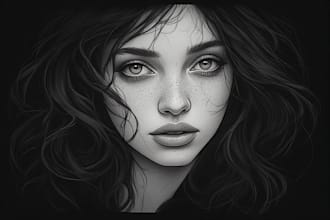 make your portrait sketch with pencile and charcoal